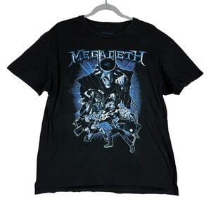 Megadeth Shirt Mens Large Black Dark Nights Death Metal DC Band Graphic Tee
